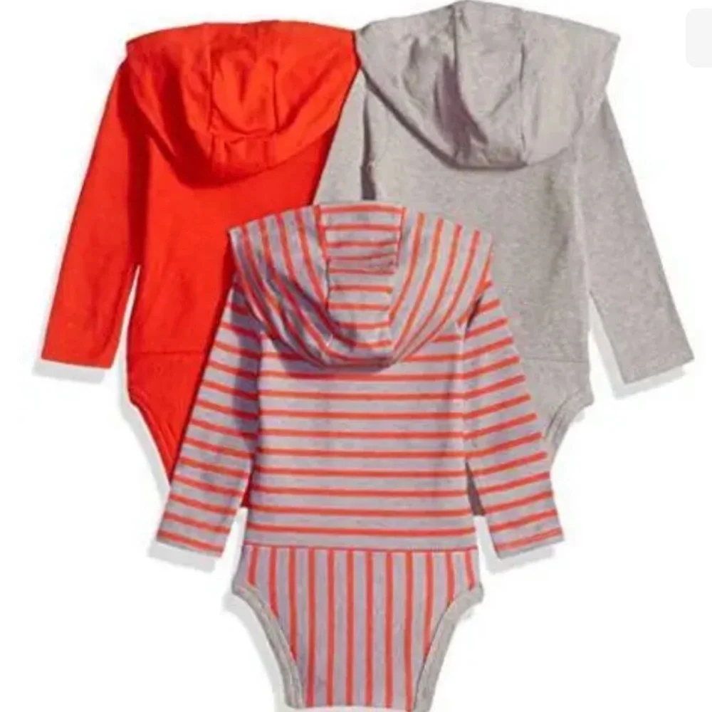 Baby Flexy 3Pack Hoodie Bodysuits. NWT